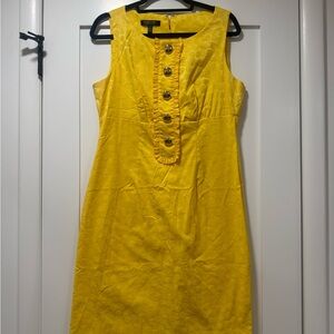 Signature Bright Yellow Mini Dress with Button Detail